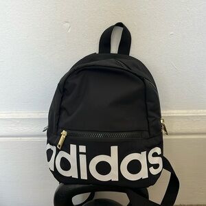 Y2K Adidas mini backpack ziparound black streetwear statement athleisure logo